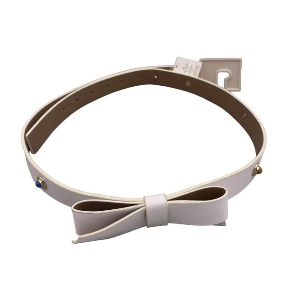 kate spade new york Accessories - Kate Spade New York Women's Genuine Leather Bow Belt Medium Off White